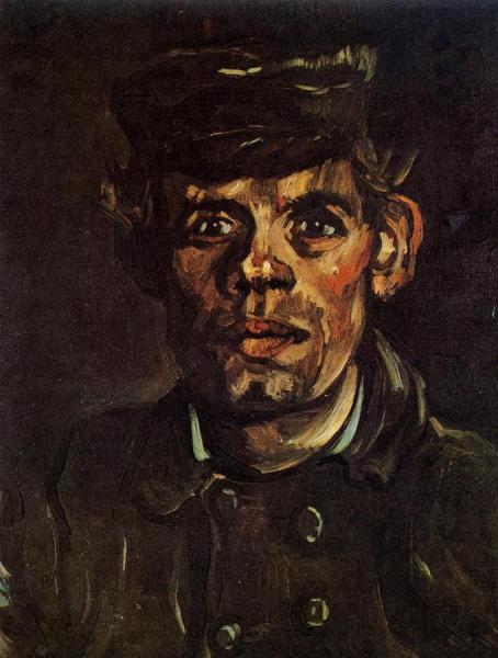 Head Of A Young Peasant In A Peaked Cap by Vincent Van Gogh
