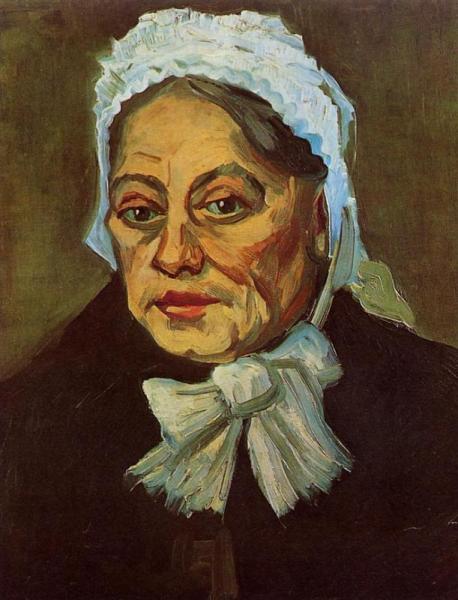 Head Of An Old Woman In A White Cap by Vincent Van Gogh