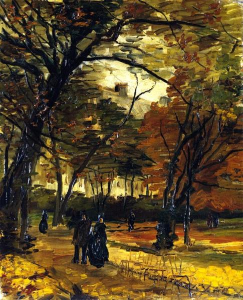 In The Bois De Boulogne by Vincent Van Gogh