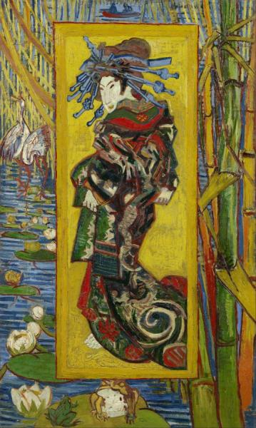 Japonaiserie: Oiran (after Kesai Eisen) by Vincent Van Gogh Oil Painting Reproductions