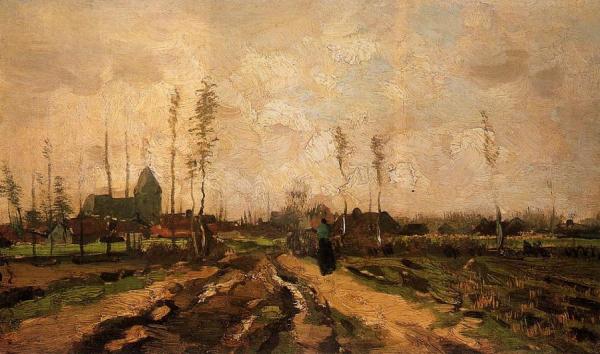 Landscape With Church And Farms by Vincent Van Gogh