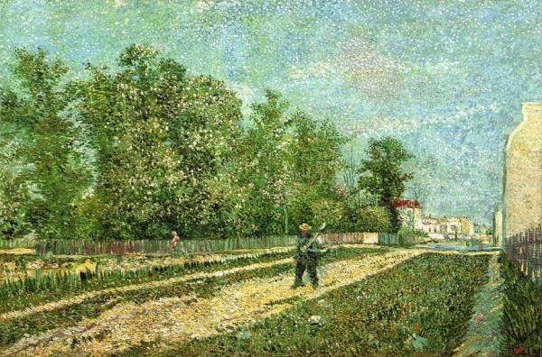 Man With Spade In A Suburb Of Paris by Vincent Van Gogh