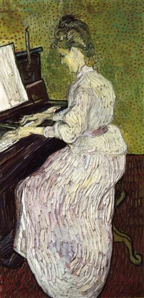 Marguerite Gachet At The Piano by Vincent Van Gogh