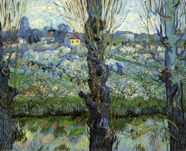 Orchard In Bloom With Poplars by Vincent Van Gogh