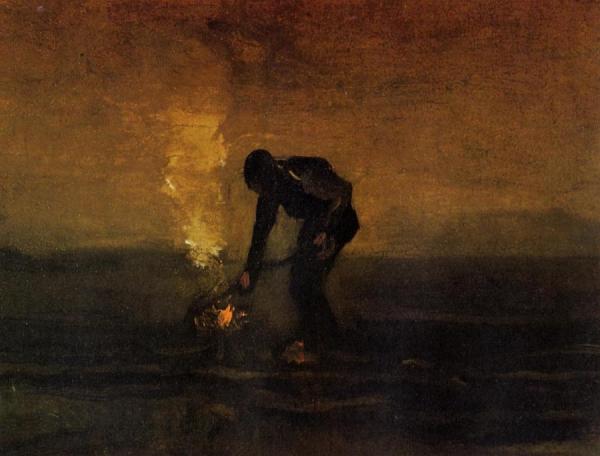 Peasant Burning Weeds by Vincent Van Gogh
