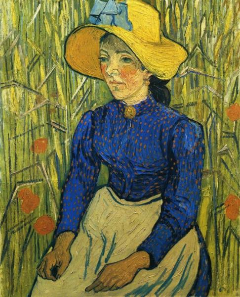 Peasant Girl With Yellow Straw Hat by Vincent Van Gogh