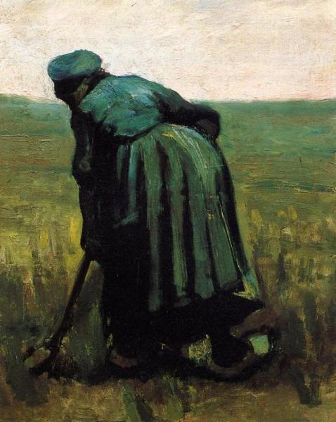 Peasant Woman Digging by Vincent Van Gogh
