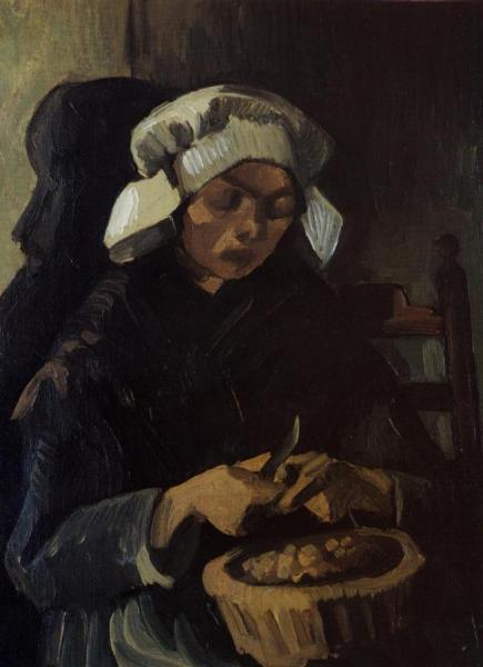 Peasant Woman Peeling Potatoes by Vincent Van Gogh