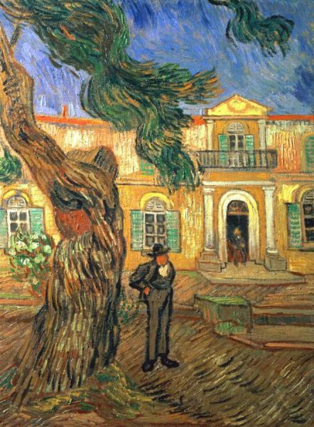 Pine Trees With Figure In The Garden Of Saint-paul Hospital by Vincent Van Gogh