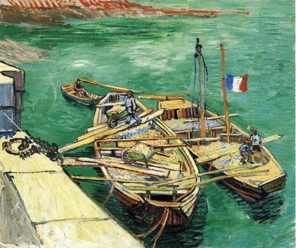 Sand Barges by Vincent Van Gogh