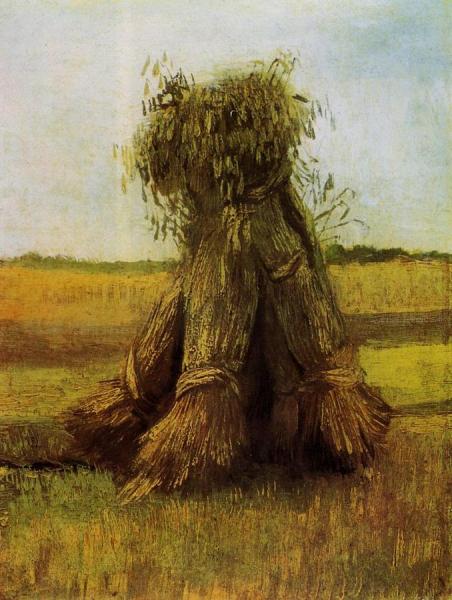 Sheaves Of Wheat In A Field by Vincent Van Gogh