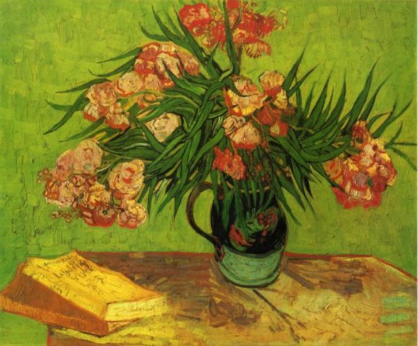 Still Life: Vase With Oleanders And Books by Vincent Van Gogh