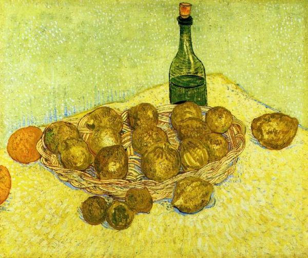 Still Life With A Bottle, Lemons And Oranges by Vincent Van Gogh Oil Painting Reproductions