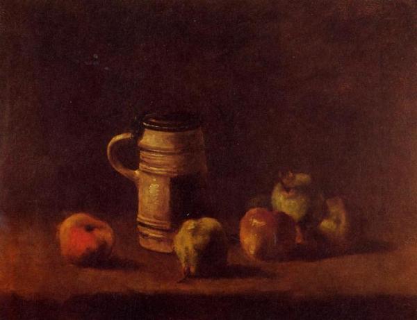 Still Life With Beer Mug And Fruit by Vincent Van Gogh