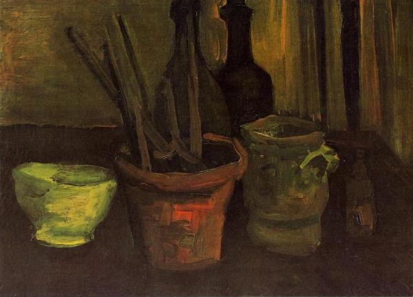 Still Life With Paintbrushes In A Pot by Vincent Van Gogh Oil Painting Reproductions