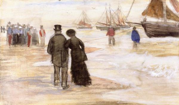 The Beach At Scheveningen by Vincent Van Gogh