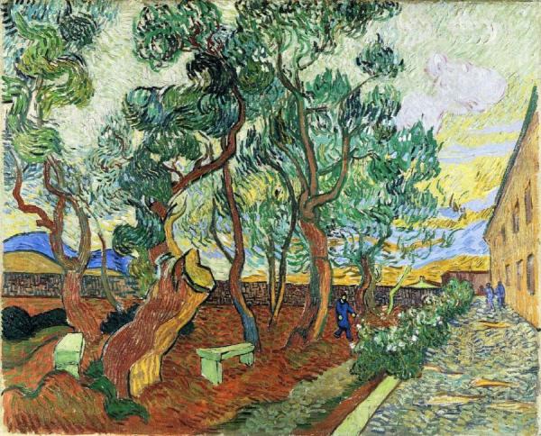 The Garden Of The Asylum In Saint-remy by Vincent Van Gogh