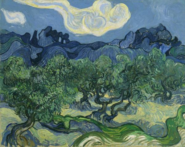 The Olive Trees With The Alpilles In The Background, 1889 by Vincent Van Gogh