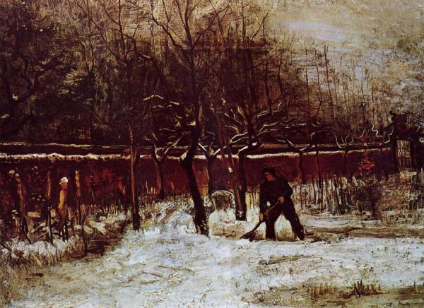 The Parsonage Garden At Nuenen In The Snow by Vincent Van Gogh Oil Painting Reproductions