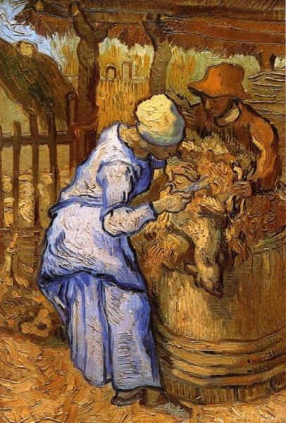 The Sheep-shearers (after Millet) by Vincent Van Gogh