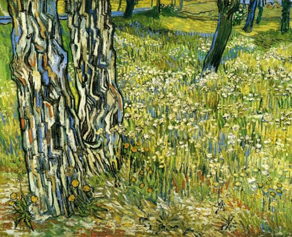 Tree Trunks In The Grass by Vincent Van Gogh