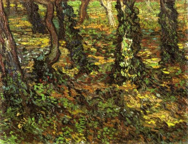 Tree Trunks With Ivy by Vincent Van Gogh Oil Painting Reproductions