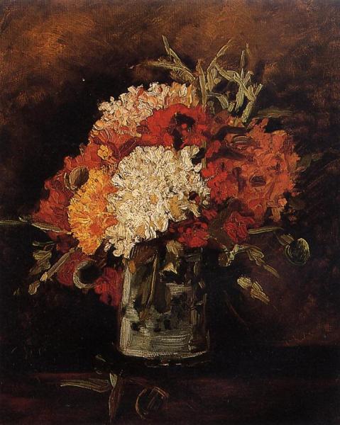 Vase With Carnations by Vincent Van Gogh