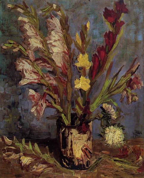 Vase With Gladioli by Vincent Van Gogh
