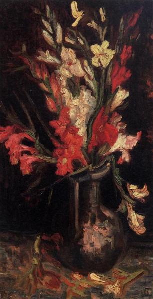 Vase With Red Gladioli by Vincent Van Gogh