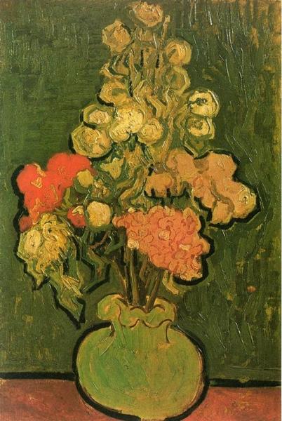 Vase With Rose-mallows by Vincent Van Gogh