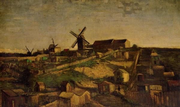 View Of Montmartre With Windmills by Vincent Van Gogh