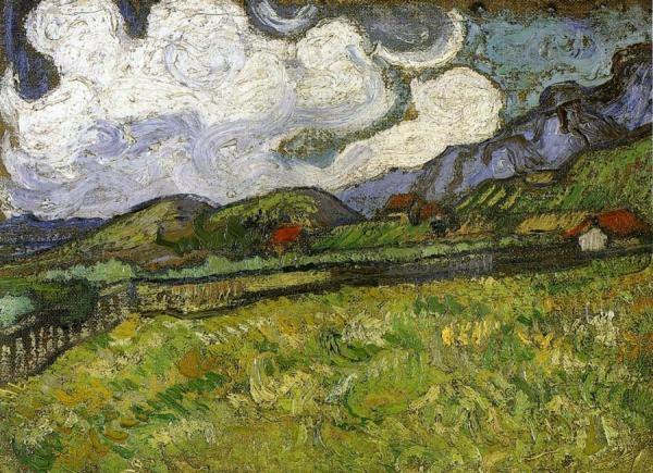 Wheat Field Behind Saint-paul Hospital With A Reaper by Vincent Van Gogh