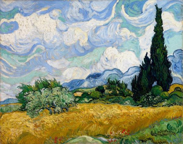 Wheat Field With Cypresses At The Haude Galline Near Eygalieres by Vincent Van Gogh