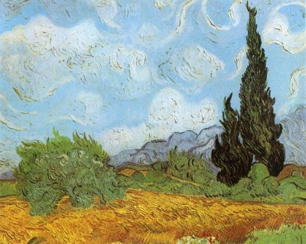 Wheat Field With Cypresses At The Haude Galline Near Eygalieres by Vincent Van Gogh