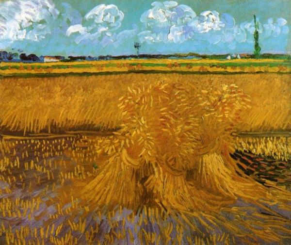 Wheat Field With Sheaves by Vincent Van Gogh