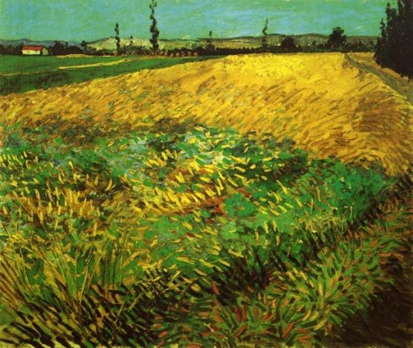 Wheat Field With The Alpilles Foothills In The Background by Vincent Van Gogh