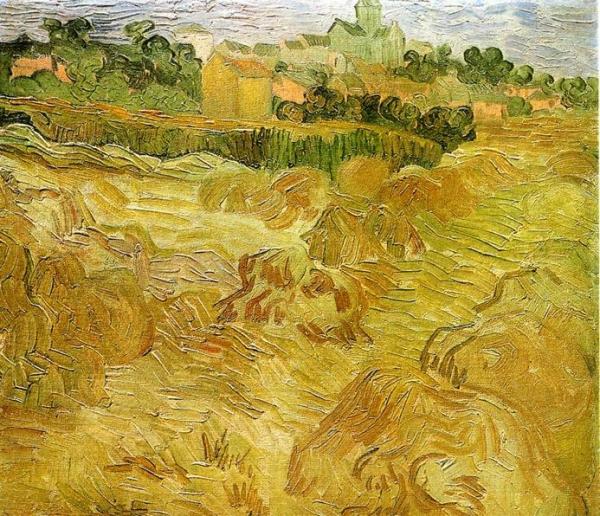 Wheat Fields With Auvers In The Background by Vincent Van Gogh
