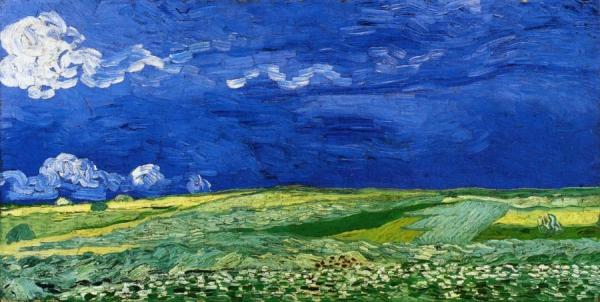 Wheatfields Under A Clouded Sky by Vincent Van Gogh
