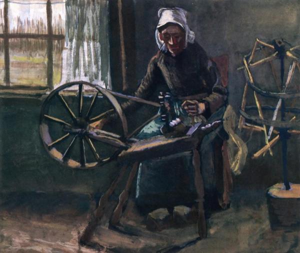 Woman At The Spinning Wheel by Vincent Van Gogh