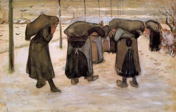 Woman Miners Carrying Coal by Vincent Van Gogh