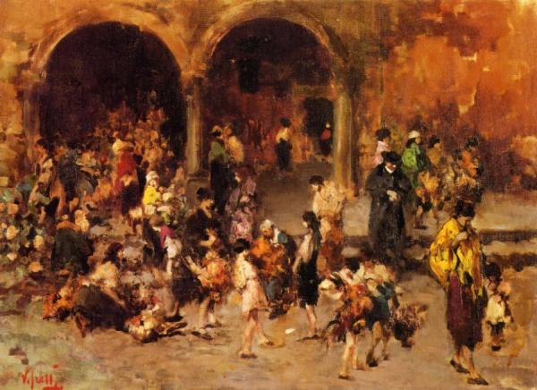 Mercato A Venezia by Vincenzo Irolli Oil Painting Reproductions
