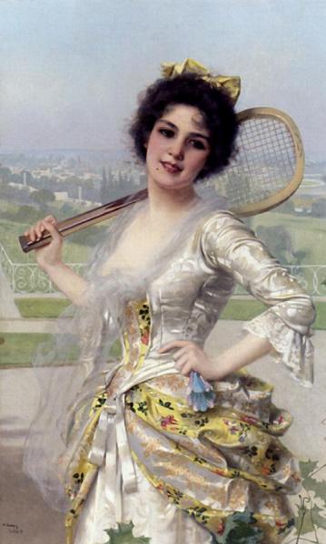 An Elegant Player by Vittorio Matteo Corcos Oil Painting Reproductions