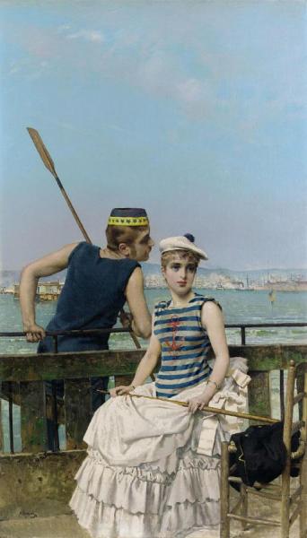 At The Regatta by Vittorio Matteo Corcos Oil Painting Reproductions
