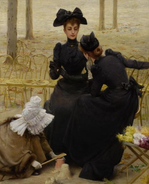 Conversations In The Garden Of Luxembourg by Vittorio Matteo Corcos