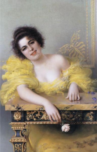 Portrait Of A Young Woman by Vittorio Matteo Corcos