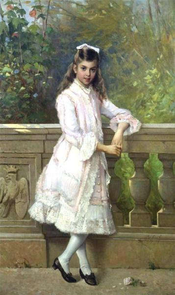 Portrait Of Anna Maria Borghese by Vittorio Matteo Corcos