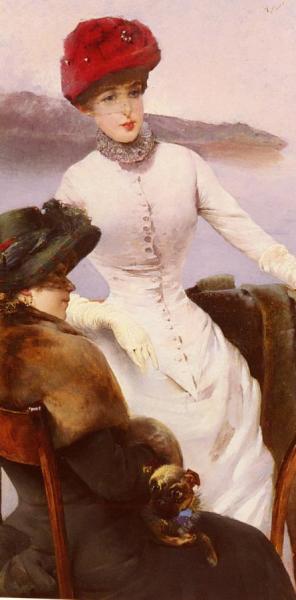 Sur La Terrasse by Vittorio Matteo Corcos