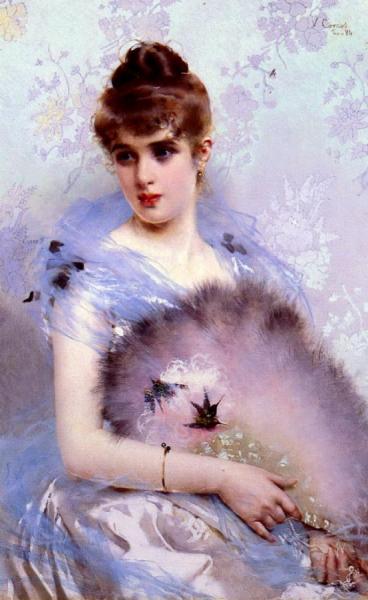 The Feathered Fan by Vittorio Matteo Corcos