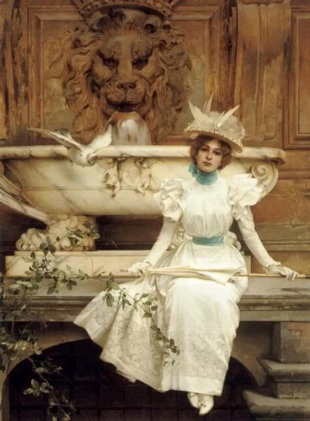 Waiting By The Fountain by Vittorio Matteo Corcos