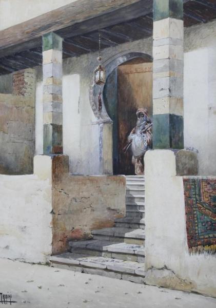 The Entrance Of A Scheik House, Cairo by Vittorio Rappini